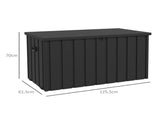 450L Galvanised Steel Garden Storage Box, with Wheels - Dark Grey T3398P311636