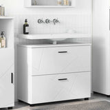 Bathroom Cabinet with Drawer with Door White 76.5 x 35 x 64 cm 883294