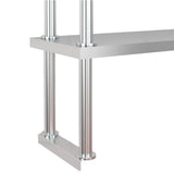 Kitchen Work Table with Overshelf 120x60x145 cm Stainless Steel 3155992