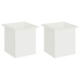 Garden Planter with LED 2 pcs White 40 x 40 x 40 cm Steel 8008129