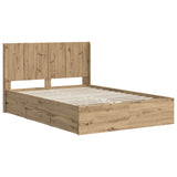 Bed Frame with Storage and Headboard Artisan Oak 140 x 190 cm 3445819