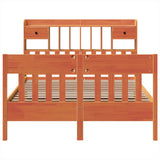 Bed Frame without Mattress Wax Brown 150x200 cm King Size Solid Wood Pine 3323259