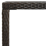 ZNTS Garden Bar Table Brown 130x60x110 cm Poly Rattan and Glass 313460