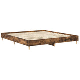 Bed Frame Smoked oak Engineered wood, plywood Double Bed Frame 3329025