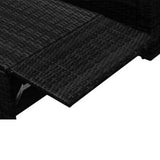 Patio Furniture Black PE Rattan, Powder-Coated Steel, 100% Polyester 42834