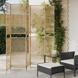 Room Divider 6 Panels Beige Poly Rattan 365403