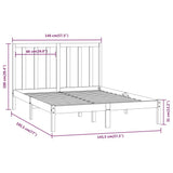 Bed Frame without Mattress White 140x190 cm Solid Wood Pine 3106619