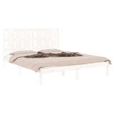 Bed Frame without Mattress White 150x200 cm King Size Solid Wood 3105606