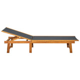 Sun Lounger Light brown Acacia wood Large Multi-Position Backrest 41746