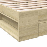 Bed Frame with Drawer without Mattress Sonoma Oak 100x200 cm 3280792