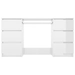 ZNTS Writing Desk High Gloss White 140x50x77 cm Engineered Wood 800816