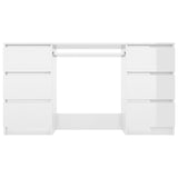 ZNTS Writing Desk High Gloss White 140x50x77 cm Engineered Wood 800816