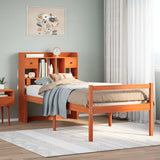Bookcase Bed without Mattress Wax Brown 75x190 cm Small Single Solid Wood Pine 3322065