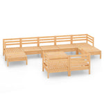 ZNTS 10 Piece Garden Lounge Set Solid Wood Pine 3083379