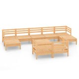 ZNTS 10 Piece Garden Lounge Set Solid Wood Pine 3083379