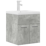 Bathroom Sink Cabinet with Built-in Basin and Faucet Concrete Grey 3324888