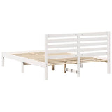 Bed Frame with Headboard White 140 x 190 cm Solid Pine Wood 872297