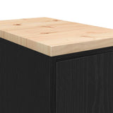 Garage Storage Cabinet Black 30x51x85 cm Solid Wood Pine 860554