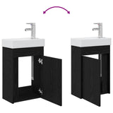 Bathroom Vanity Unit with Tap Black Oak 40.5 x 22.5 x 62 cm 889522