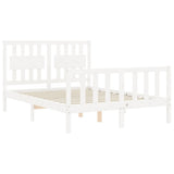 Bed Frame without Mattress White 140x200 cm Solid Wood Pine 3192427