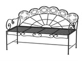 Metal Garden Bench Loveseat with Slatted Seat, Black T3398P548535