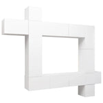 ZNTS 9 Piece TV Cabinet Set White Engineered Wood 3078738