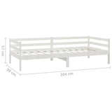 ZNTS Day Bed without Mattress White Solid Wood Pine 90x200cm 806931