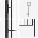 Garden Gate with Lock Woerden Grey 200 x 100 cm Steel 42008901