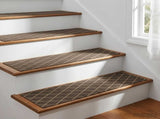 Stair Mats 15 pcs 76 x 20 cm Black Diamond Pattern Polyester 42054632