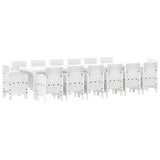 Garden Dining Set 15 pcs White Polt rattan 3378646