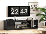 TV Stand Cabinet, Marble Effect TV Unit for up to 55" TVs with Glass Shelf and Storage Cabinet, T3398P377867