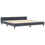 ZNTS Bed Frame Dark Grey 200x200 cm Velvet 3344898