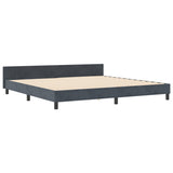 ZNTS Bed Frame Dark Grey 200x200 cm Velvet 3344898