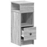 Bedside Cabinets 2 pcs with Drawer Grey Sonoma 25x31x66 cm 858625