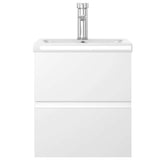 Sink Cabinet with Built-in Basin White Engineered Wood 3071621