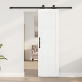 Sliding Door 61 x 198.5 cm Engineered Wood White and Black 3449992