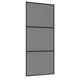 Sliding Door 90 x 205 cm Tempered Glass and Aluminium 42054109