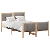 Bed frame Brown and taupe 120 x 200 cm Solid pine wood 878472