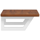 Basin Shelf Wall Mounted Steel and Solid Wood Oak 3302350
