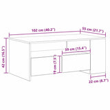 Coffee Table Artisan Oak 102 x 55 x 43.5 cm Engineered Wood 862732