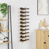 Wall-mounted Wine Rack for 10 Bottles Gold Metal 340905
