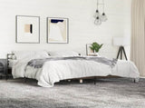 Bed Frame Brown oak Engineered wood, Metal, Plywood Double Modern 3280066
