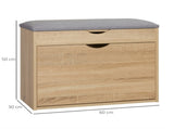 Shoe Bench with Cushion for 4 Pair of Shoes, Storage Bench with Padded Seat, Flip-up Cabinet and T3398P344398