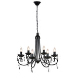 Pendant Ceiling Lamp Elegant Chandelier Black 6 Bulb Sockets 240689