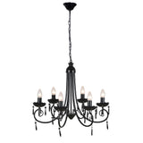 Pendant Ceiling Lamp Elegant Chandelier Black 6 Bulb Sockets 240689