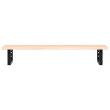 Basin Shelf Wall Mounted Steel and Solid Wood Oak 3302549