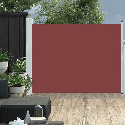 ZNTS Patio Retractable Side Awning 140x500 cm Brown 48399