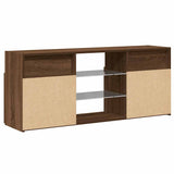 TV Cabinet with LED Lights Brown Oak 120x30x50 cm 815716