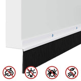Screw-on Door Brush Seals 12 pcs White 100 cm Aluminium Alloy 42019543