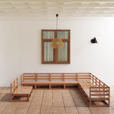 11 Piece Garden Lounge Set Honey Brown Solid Pinewood 3075877
